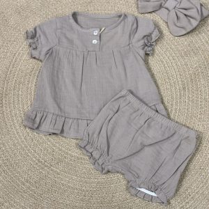 𝑩𝒂𝒃𝒚𝑽𝒊𝒑✨
Completo neonata in lino con fascia coordinata art.T7241/43