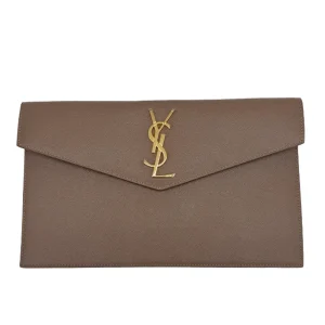 SAINT LAURENT POCHETTE UPTOWN GRAIN DE POUDRE EMBOSSED LEATHER