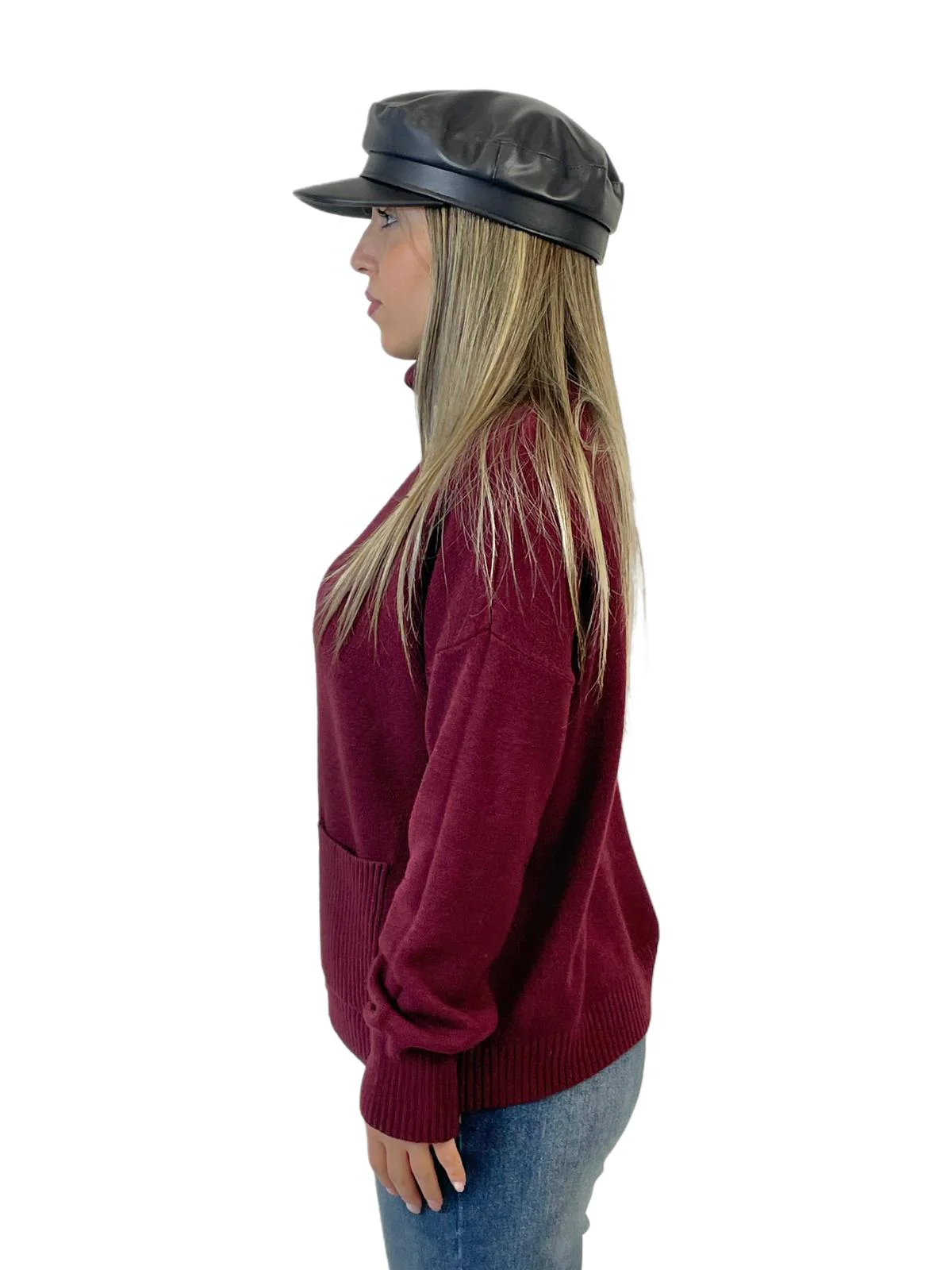 ACCADEMIA 20 PULLOVER CON TASCHE BORDEAUX - immagine 3