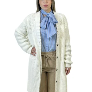 ACCADEMIA 20 MAXI-CARDIGAN BIANCO