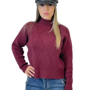 ACCADEMIA 20 PULLOVER TRECCIA BORDEAUX