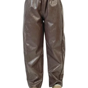 ACCADEMIA 20 PANTALONE ECO-PELLE MARRONE