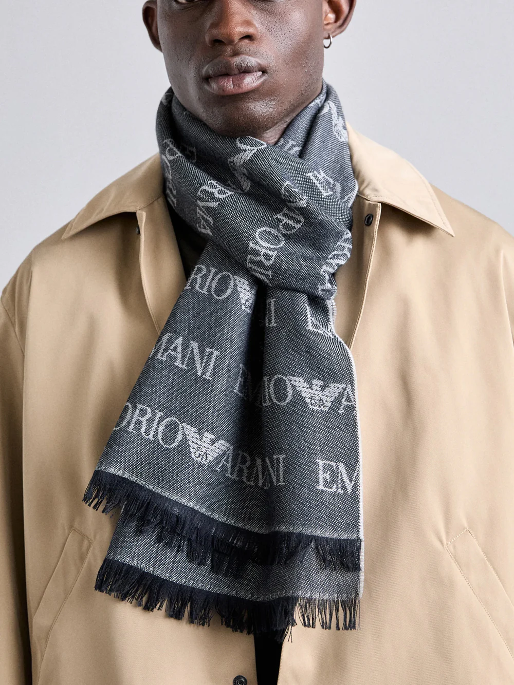 ARMANI SCIARPA EM004238 AF215410 NAVY BLUE FANCY - immagine 3