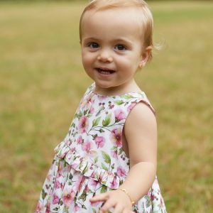 🌺DEOLINDA🌺 VESTITO BIMBA IN COTONE CON DELICATA FANTASIA 👧✨ – 3