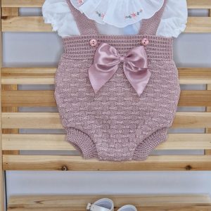🌺SARDON🌺 pagliaccetto in filo di cotone con camicina in cotone con colletto ricamato – 6, Melanzana